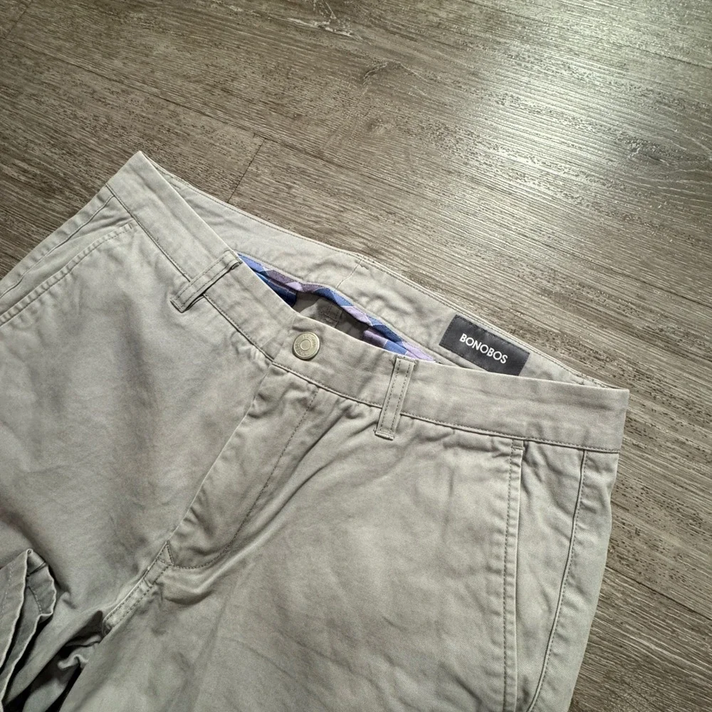 Bonobos Pants Mens 32 Gray 100% Cotton Slim Chino Preppy Quiet Luxury 32x31
